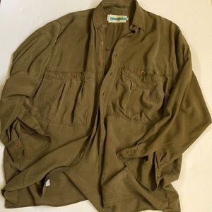 Silk, olive green Longsleeve shirt